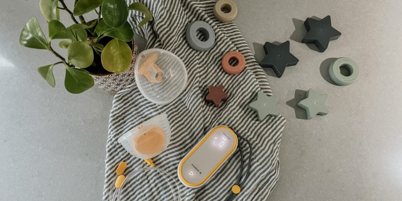 Breast pump lying on table