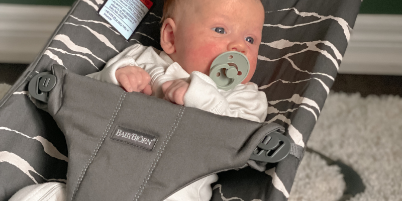 Baby sitting in chair