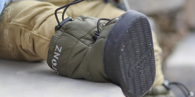 Baby's foot wearing a stonz bootie