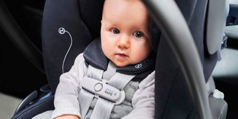 Baby in Cybex Cloud G Lux SensorSafe Infant Car Seat