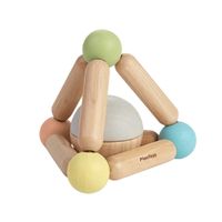 Triangle wooden grabbing toy with rounded corners