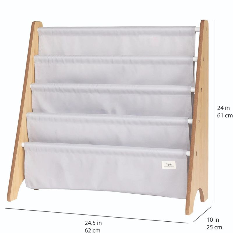 Recycled Fabric Book Rack Light Grey