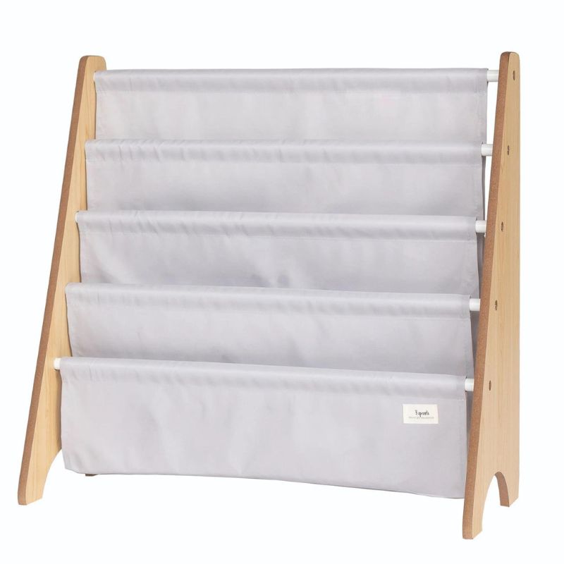 Recycled Fabric Book Rack Light Grey