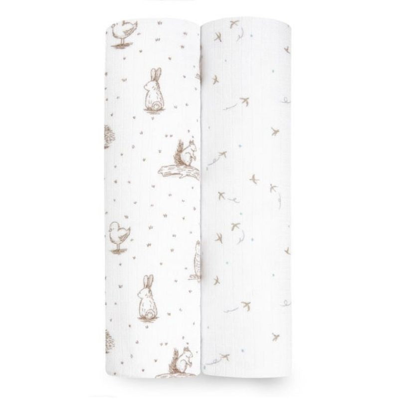 Essentials Silky Soft Muslin Swaddle - 2 Pack Healing Nature