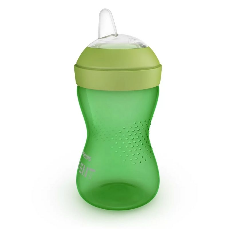 Flexible Silicone Spout Cup - 2 Pack Blue and Green