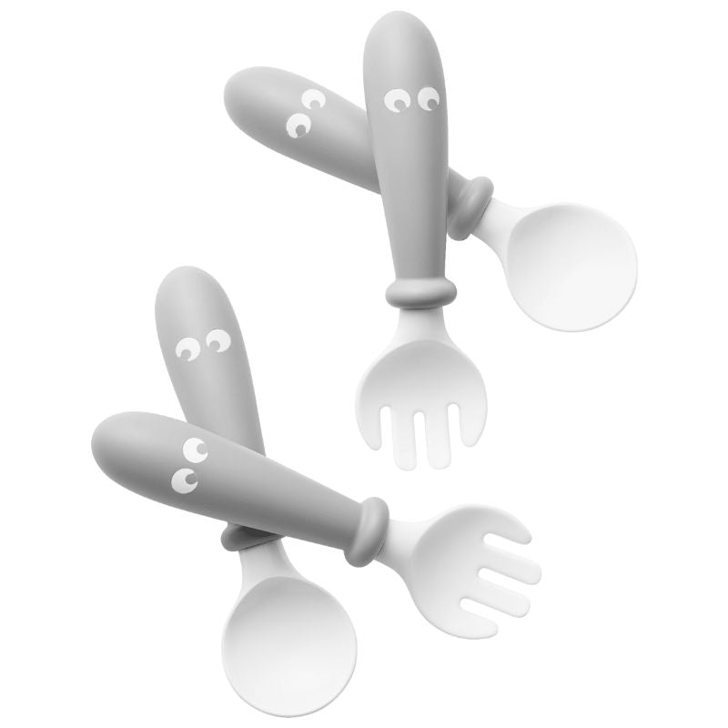 Spoon + Fork Set - 4 Pack Grey