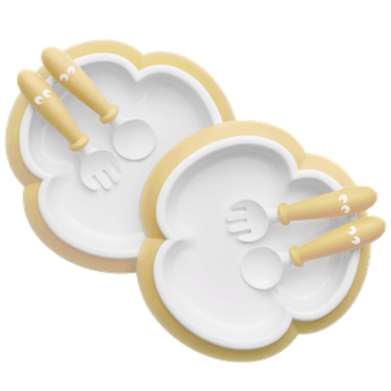 Baby Plate / Spoon /Fork Set Powder Yellow