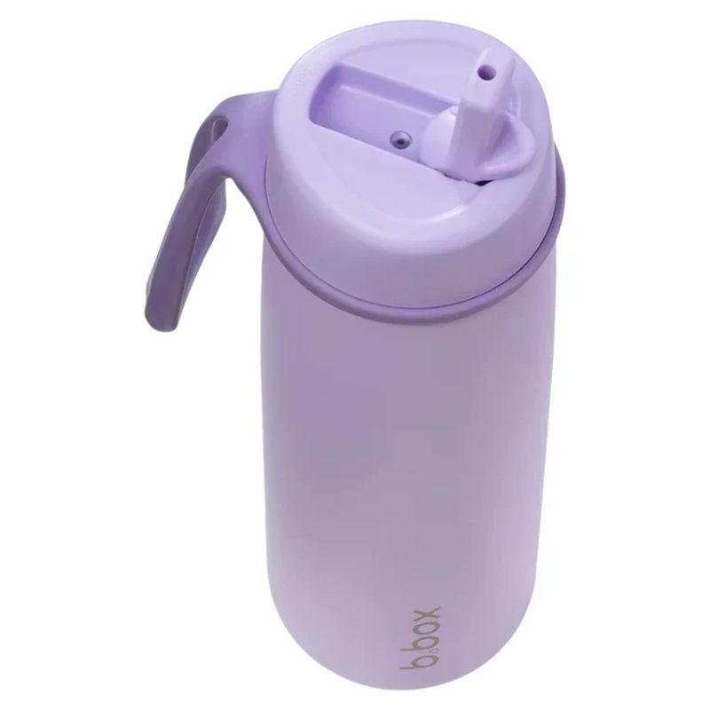 Insulated water bottle with flip top