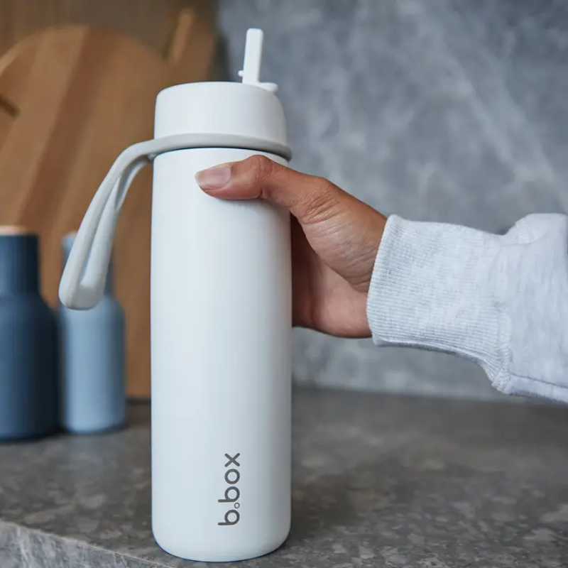 Insulated water bottle with flip top