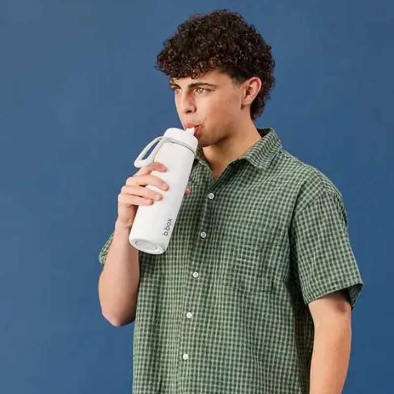 Insulated water bottle with flip top