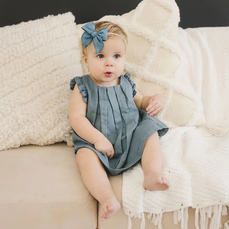 Box Pleat Linen Dress