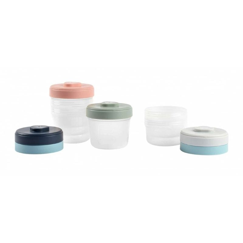 Baby Food Clip Containers Set of 12 + Spoons Eucalyptus