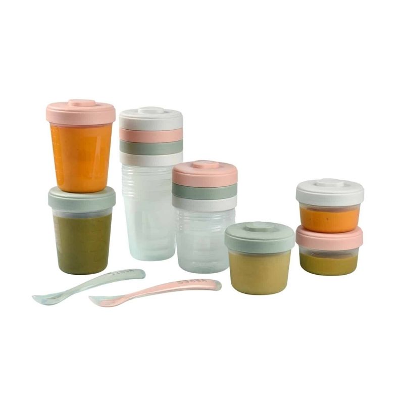 Baby Food Clip Containers Set of 12 + Spoons