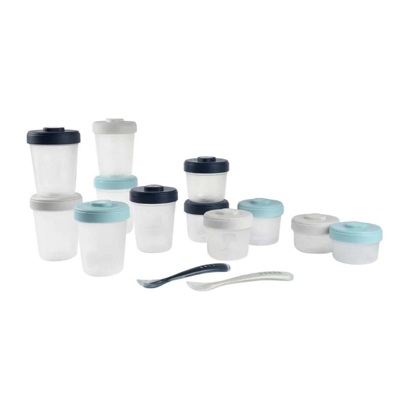 Baby Food Clip Containers Set of 12 + Spoons
