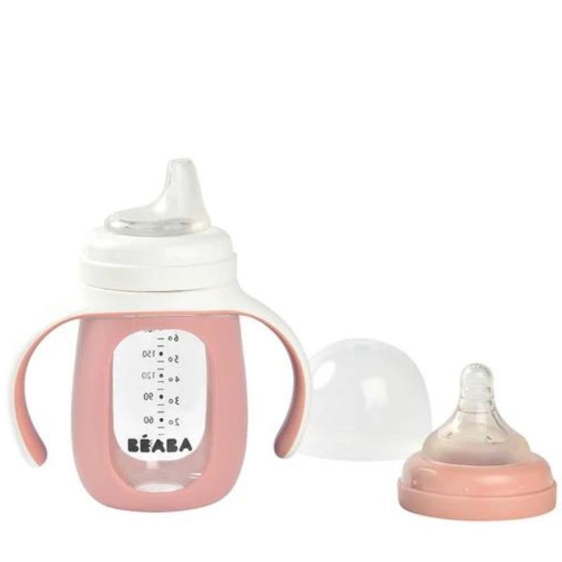 2-in-1 Glass Training Cup Rose