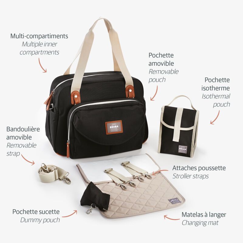 Geneva Changing and Diaper Bag Black