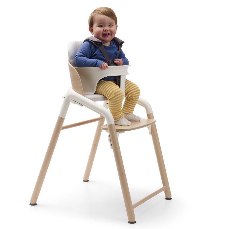 Giraffe Complete High Chair Set Neutral Wood/White
