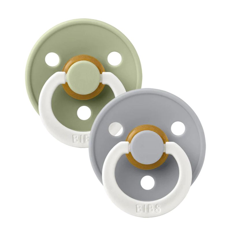 Glow In the Dark Natural Rubber Pacifier - 2 Pack Sage & Cloud Glow