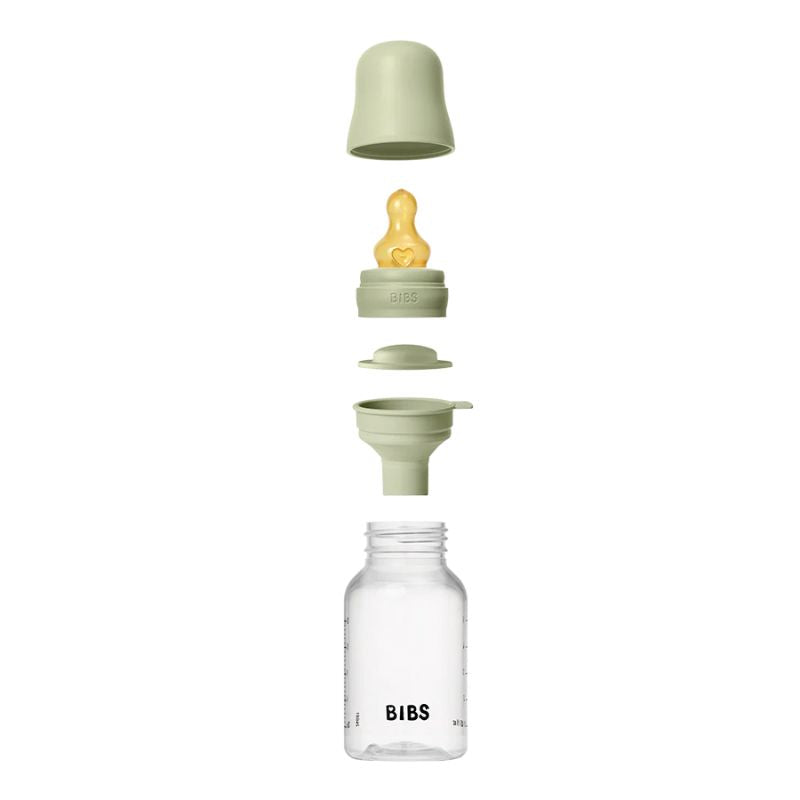 Baby Plastic Bottle Complete Set - Natural Rubber Latex