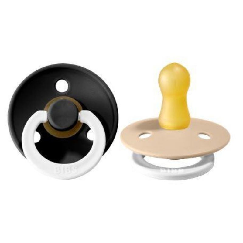 Natural Rubber Pacifier Combo - 2 Pack Black & Vanilla Glow