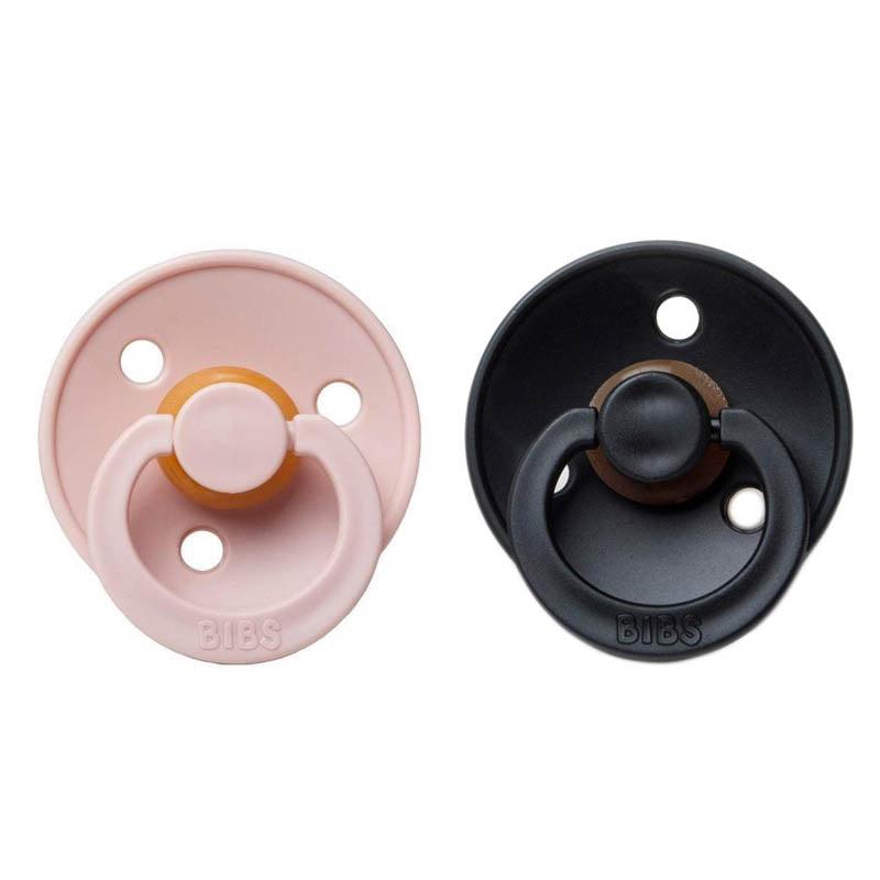 Natural Rubber Pacifier Combo - 2 Pack Blush & Black