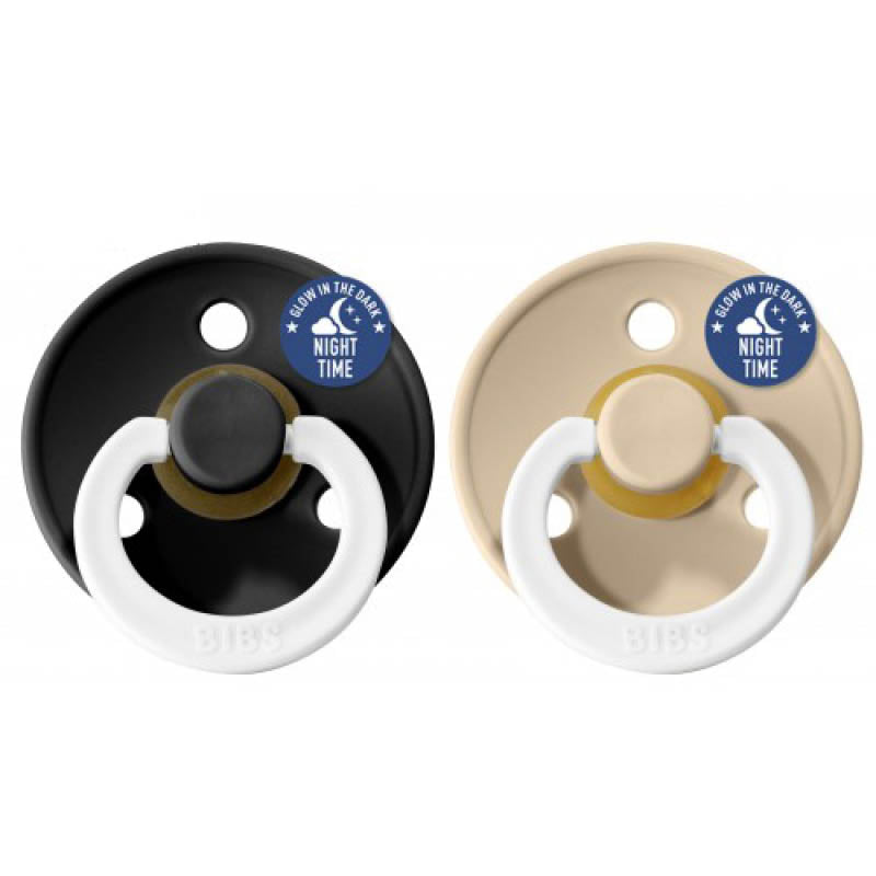Natural Rubber Pacifier Combo - 2 Pack Black Glow & Vanilla Glow