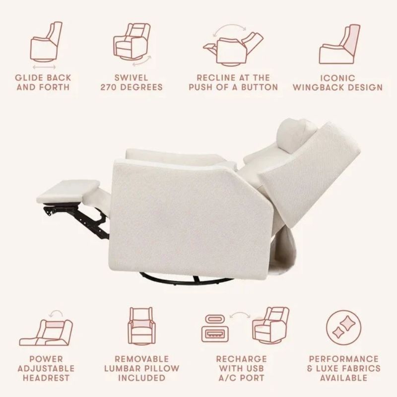 Kiwi Plus Power Recliner and Swivel Glider with Power Adjustable Headrest