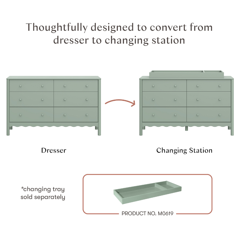 Swell 6-Drawer Assembled Dresser