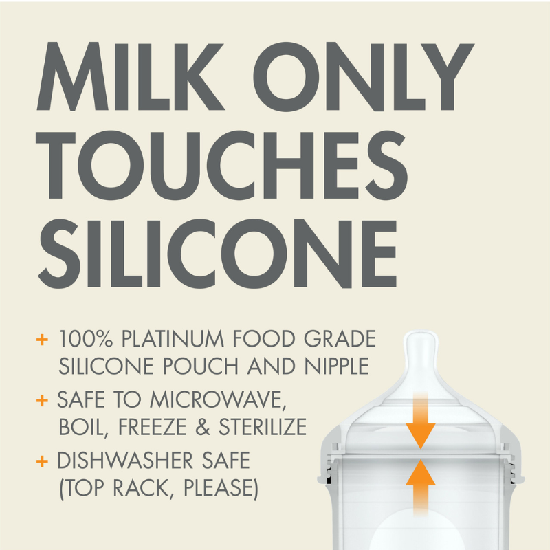 NURSH 8oz Collapsible Silicone Pouch Bottle - 3 Pack