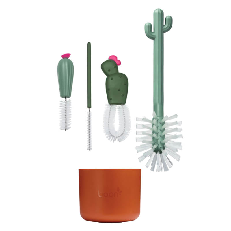 Bottle Cleaning Brush Set  Cactus/Brown