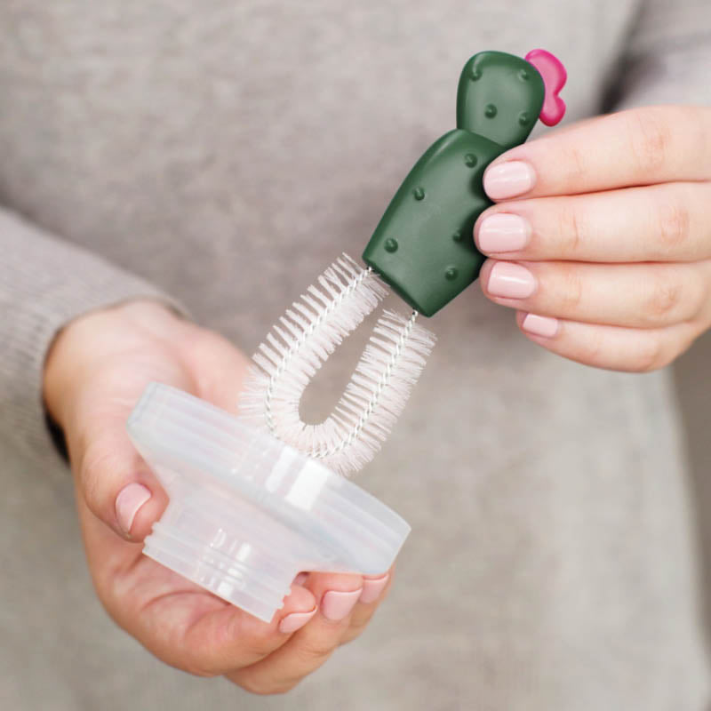 Bottle Cleaning Brush Set  Cactus/Brown