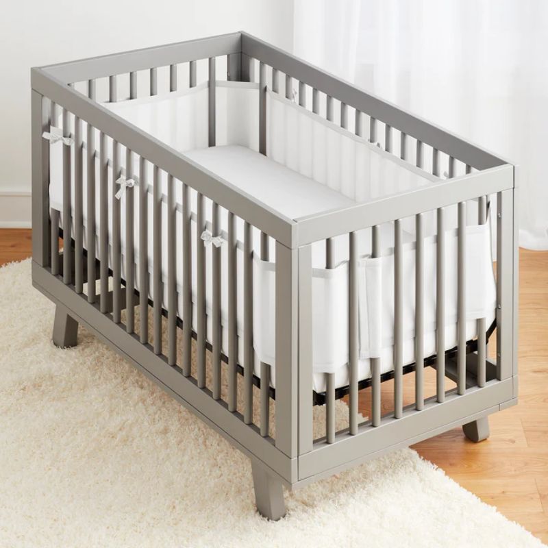 Breathable Mesh Crib Liner White