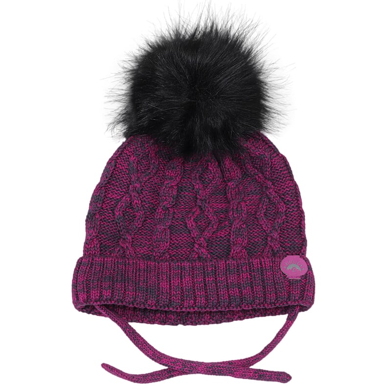Cable Pom Hat Magenta