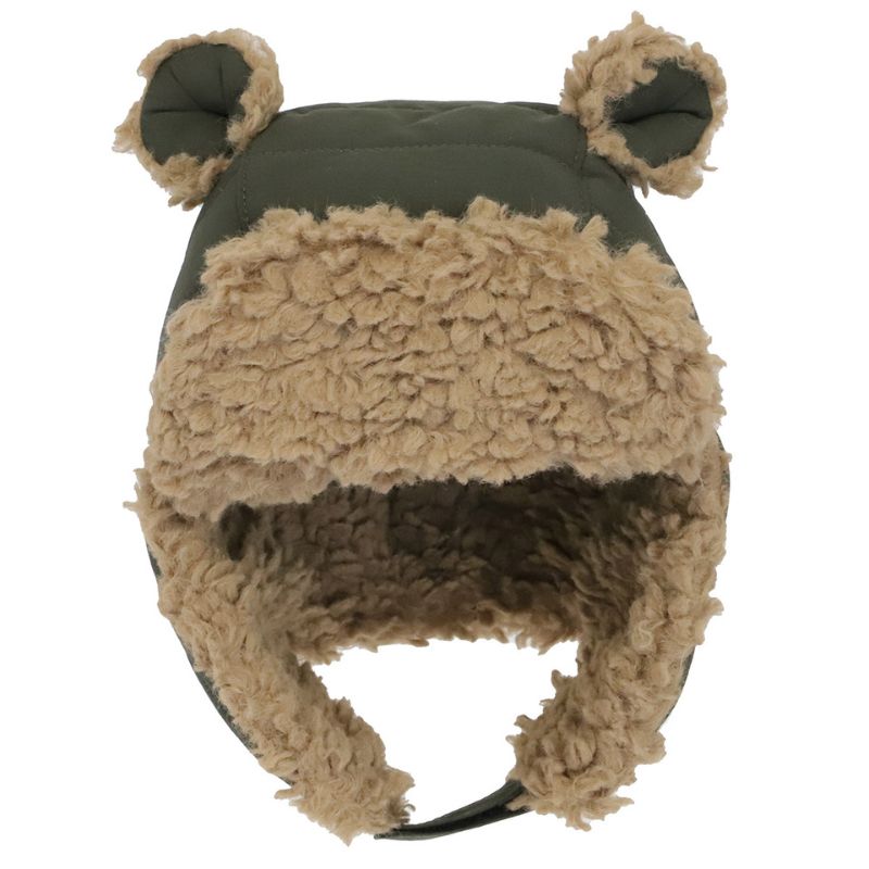 Puffer Bear Hat Olive