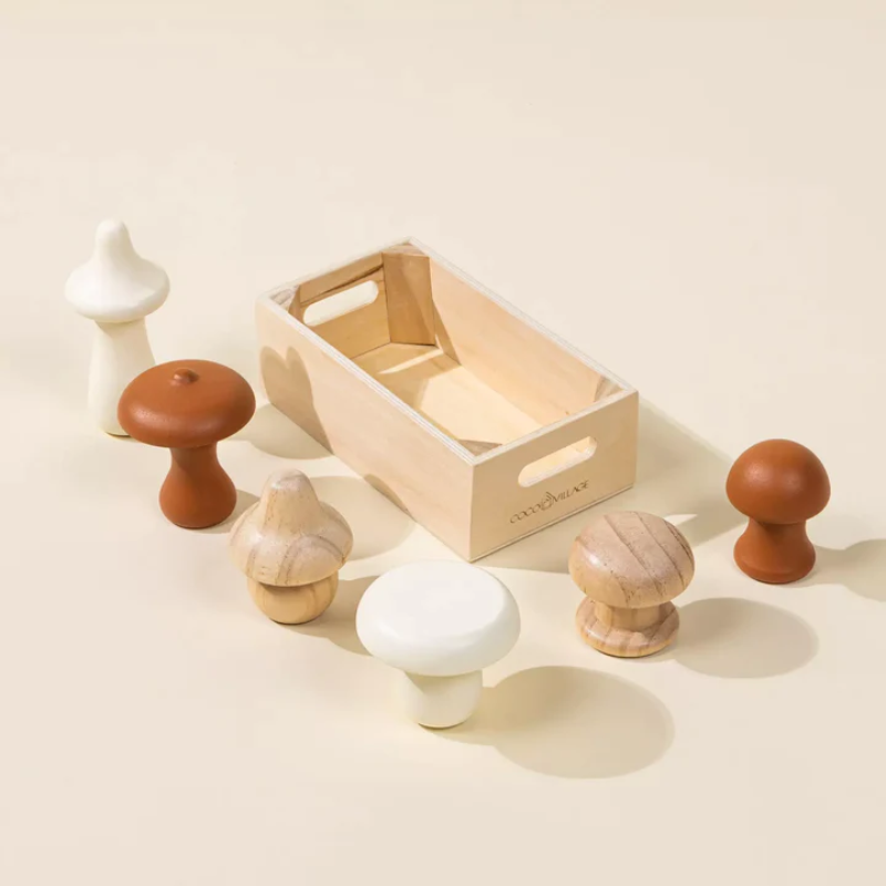 Wooden Mushrooms Playset