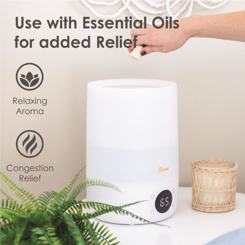 Cool Mist Humidifier – 1.2 Gallon with Sleep Support Light & Essential Oil Tray