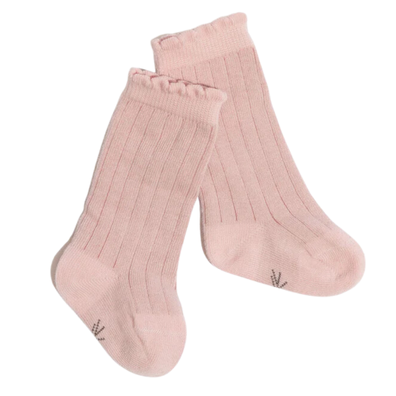 Chaussettes hautes festonnées
