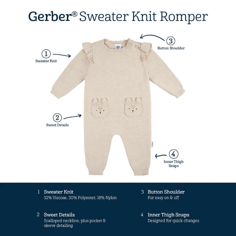 Sweater Knit Footless Romper
