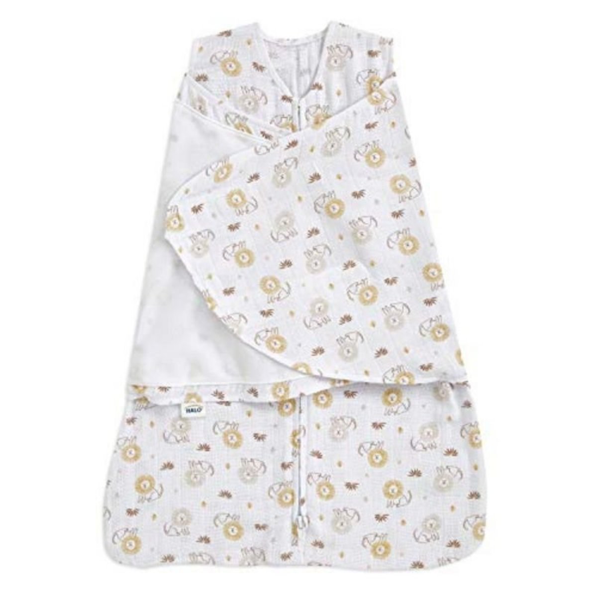 Cotton Swaddle Sleepsack 1.5 Tog Cotton Muslin - Lions