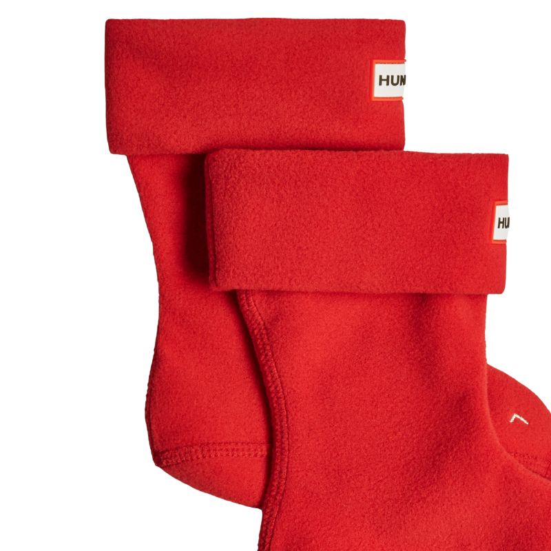 Kids Recycled Fleece Cuff Boot Socks Red