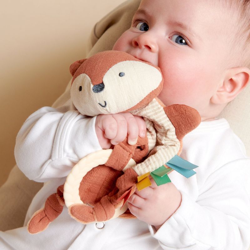 Bitzy Crinkle Sensory Crinkle Toy with Teether