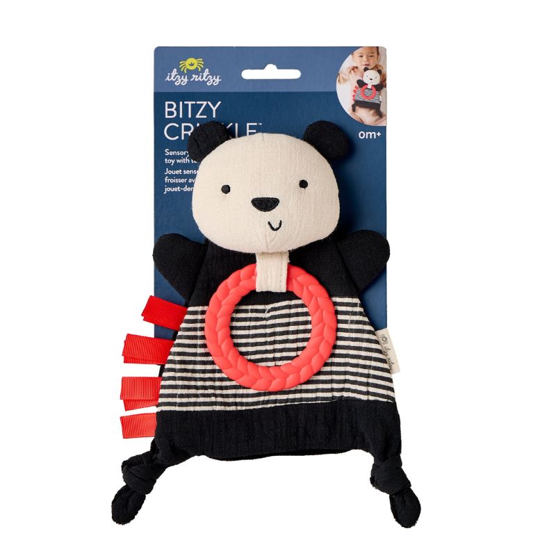 Bitzy Crinkle Sensory Crinkle Toy with Teether
