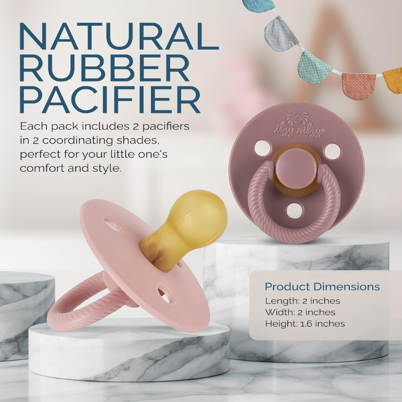 Itzy Soother Natural Rubber Pacifier - 2 Pack