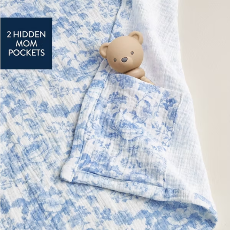 Breastfeeding Cover Apron Style - Blue Toile