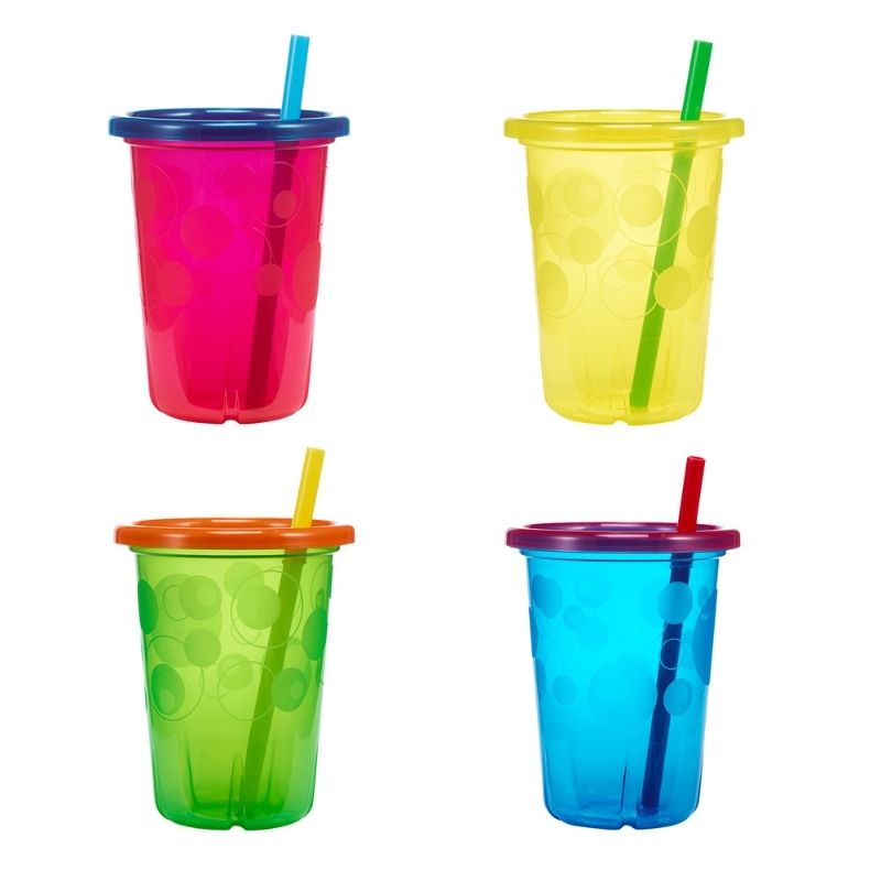 Take and Toss 10 oz Spill Proof Straw Cups - 4 Pack