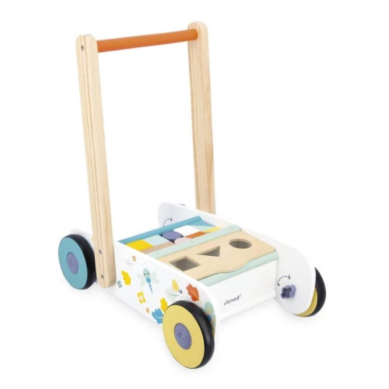 Pure Wooden Cubes Walking Trolley