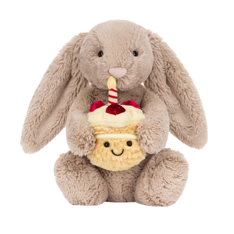 Bashful Beige Bunny Birthday Plush Toy