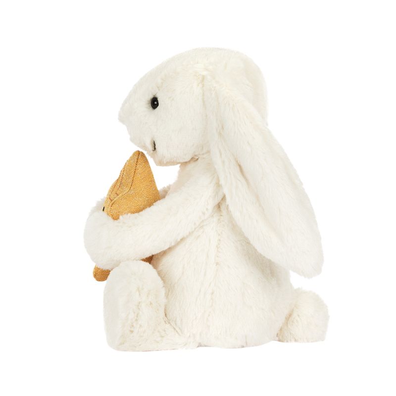 Cream Bunny with Star Plush Toy