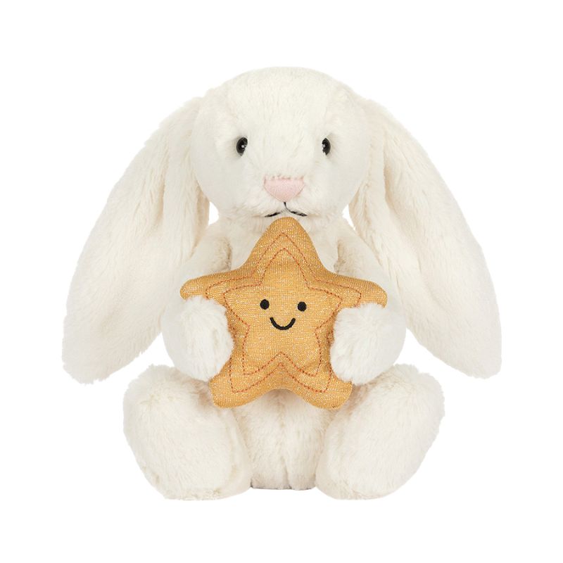 Cream Bunny with Star Plush Toy