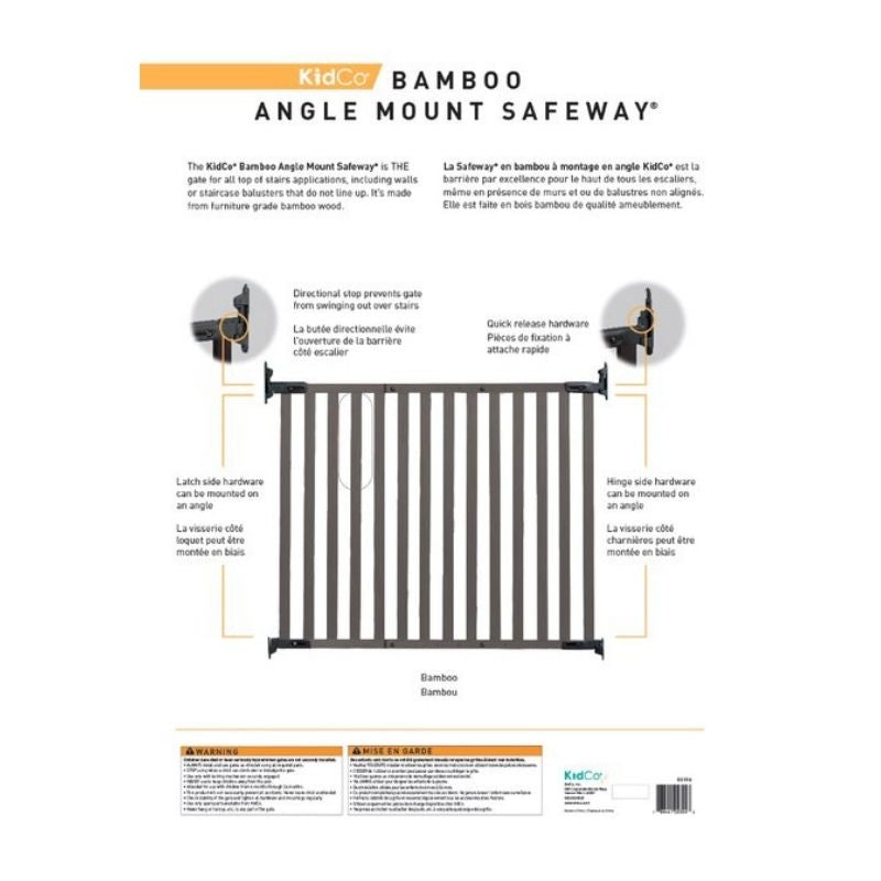 Bamboo Angle Mount Safeway Gate Grey